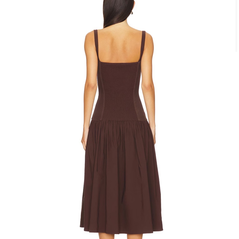 WeWoreWhat Smocked Drop Waist Midi Dress - Ivory - Picture 4 of 4